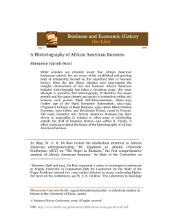 A Historiography of African American Business