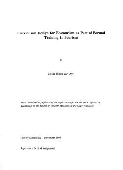 Curriculum design for ecotourism as part of formal training in tourism