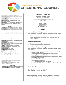 executive committee - Monterey County Children`s Council