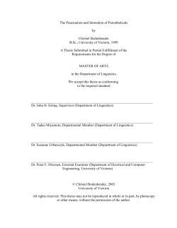 The Punctuation and Intonation of Parentheticals by Christel