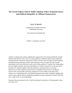 The Social Welfare Deficit: Public Opinion, Policy Responsiveness