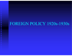 US Foreign Policy, 1920s