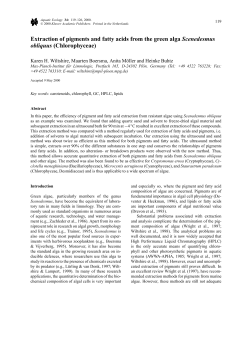 Extraction of pigments and fatty acids from the green alga