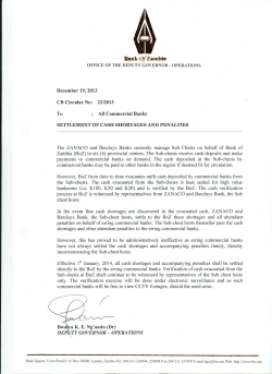 cb circular 22/2013 settlement of cash shortages
