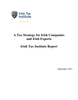 A Tax Strategy for Irish Companies and Irish