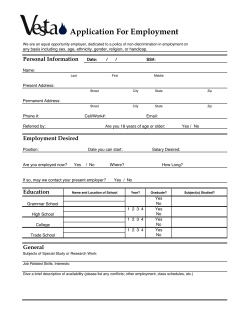 Application For Employment