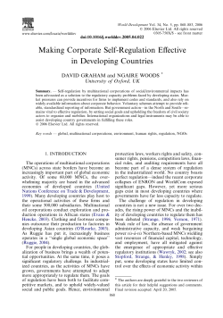 Making Corporate Self-Regulation Effective in Developing Countries