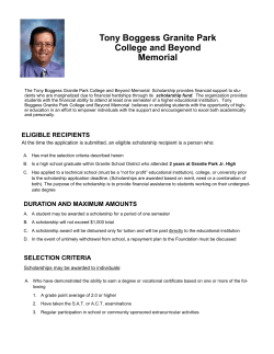 Tony Boggess Scholarship Application