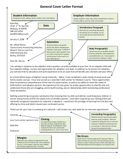 General Cover Letter Format - BYU