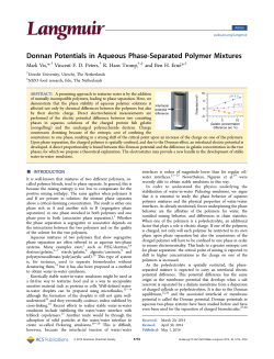 Donnan Potentials in Aqueous Phase