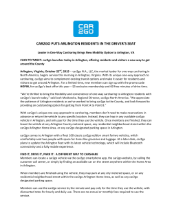 CAR2GO PUTS ARLINGTON RESIDENTS IN THE DRIVER`S SEAT