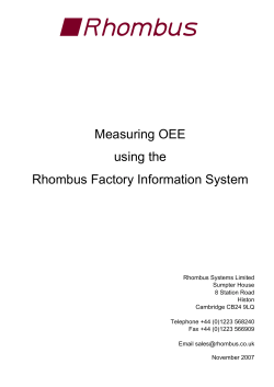 Measuring OEE using the Rhombus Factory Information System