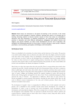 MORAL VALUES IN TEACHER EDUCATION