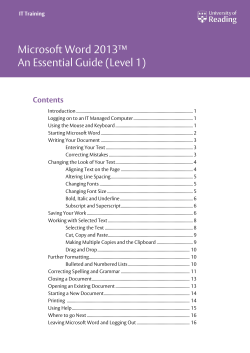 Microsoft Word 2013 A Beginners` Guide