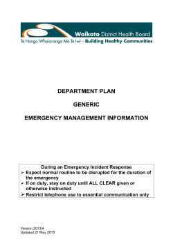 Department Emergency Response Plan