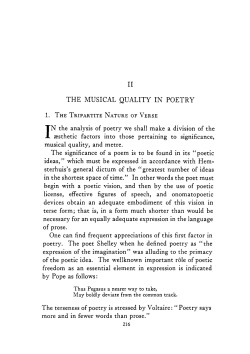 the musical quality in poetry 1. the tripartite