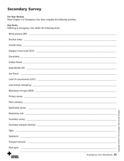 Secondary Survey - Canadian Red Cross