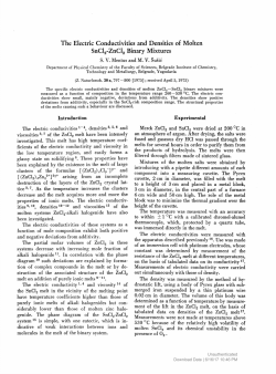 The Electric Conductivities and Densities of Molten