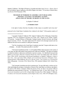 Right of Workers to Assemble and to Bear Arms: ``Presser v. Illinois`