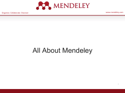All About Mendeley
