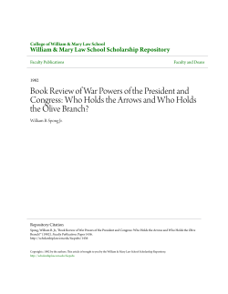 Book Review of War Powers of the President and Congress: Who