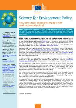 How can social scientists engage with environmental policy?