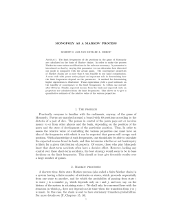MONOPOLY AS A MARKOV PROCESS
