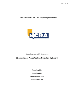 NCRA Guidelines for CART captioners