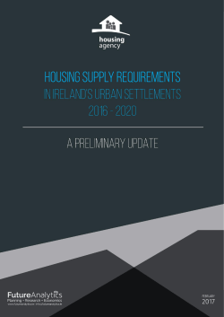 Housing Supply Requirements in Ireland`s Urban Settlements 2016