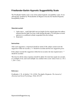 Friedlander-Sarbin Hypnotic Suggestibility Scale