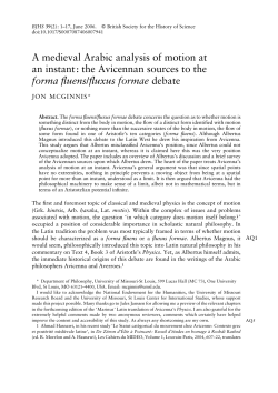 A medieval Arabic analysis of motion at an instant: the