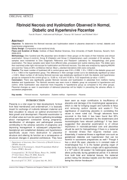 Fibrinoid Necrosis and Hyalinization Observed in Normal, Diabetic