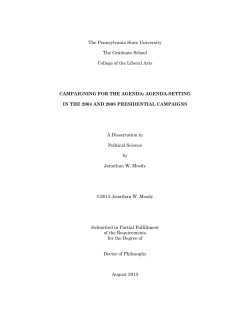 CAMPAIGNING FOR THE AGENDA: AGENDA