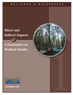 Article 1: Direct and Indirect Impacts of Urbanization on Wetland