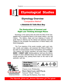 Etymology Overview - RV Bey Publications