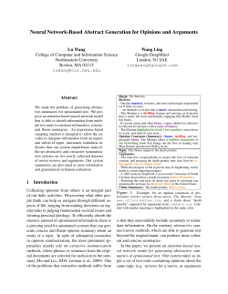 Neural Network-Based Abstract Generation for Opinions and