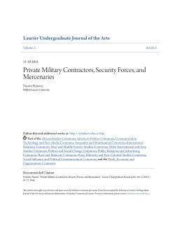 Private Military Contractors, Security Forces, and Mercenaries