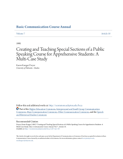 Creating and Teaching Special Sections of a Public Speaking
