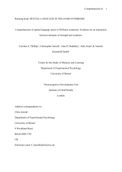 Running head: SPATIAL LANGUAGE PROBLEMS IN WILLIAMS