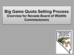 Big Game Quota Setting Process - Nevada Department of Wildlife