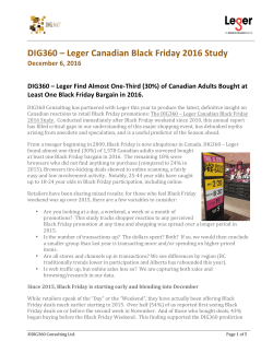 DIG360 &ndash; Leger Canadian Black Friday 2016 Study