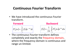 Continuous Fourier Transform