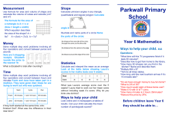 AREs Year-6 - Parkwall Primary School