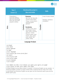 Year 2 Lesson 12 My favourite jumper is blue and