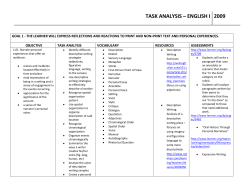 task analysis – english i