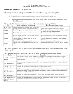 The history of American suffrage since 1789 has been marke