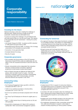 Corporate responsibility - National Grid: Investors