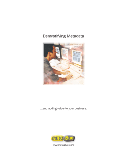 Demystifying Metadata