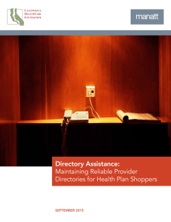 Directory Assistance: Maintaining Reliable Provider Directories for
