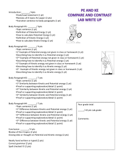PE and KE lab write up Grading RUBRIC